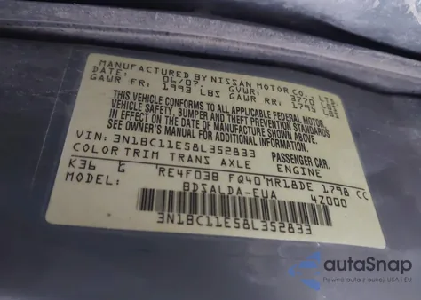 2008 Nissan Versa 1.8S z USA, uszkodzony, nr VIN 3N1BC11E58L352833